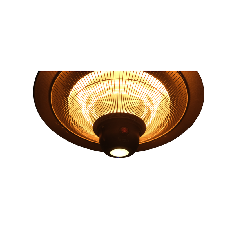 Hängender Terrassenheizer mit LED-Beleuchtung 2100W – Heatix Heizstrahler